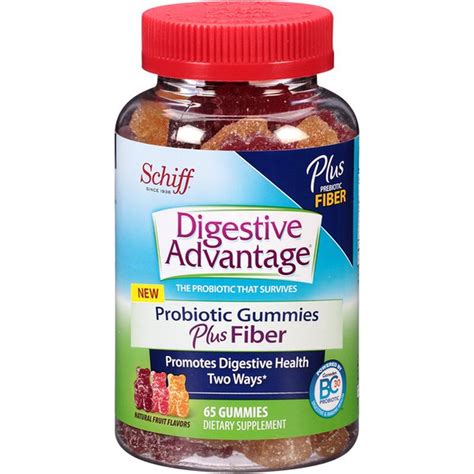 Digestive Advantage Probiotic Plus Fiber Natural Fruit Flavor Gummies