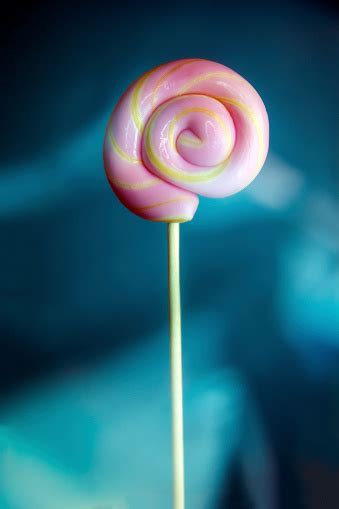 Colorful Lollipop Swirl On Stick Striped Spiral Multicolored Pink Candy