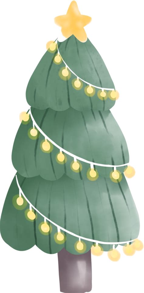 Christmas Tree Watercolour Element 27436666 Png