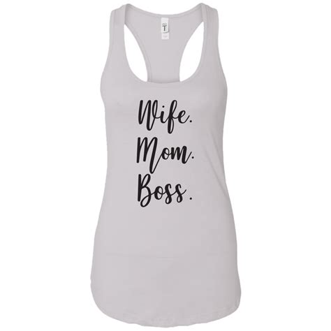 Wife Mom Boss Cute Mothers Ideal Racerback Tank Top Wife Mom Boss Racerback Tank Top