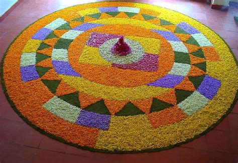 Floral Art Pookalam Onam Kerala Pookalam Design Onam Pookalam Design Flower Rangoli