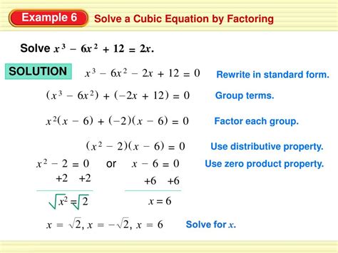 Grouping the polynomial into two sections will let you attack each section individually. PPT - 6.5 Factoring Cubic Polynomials PowerPoint ...