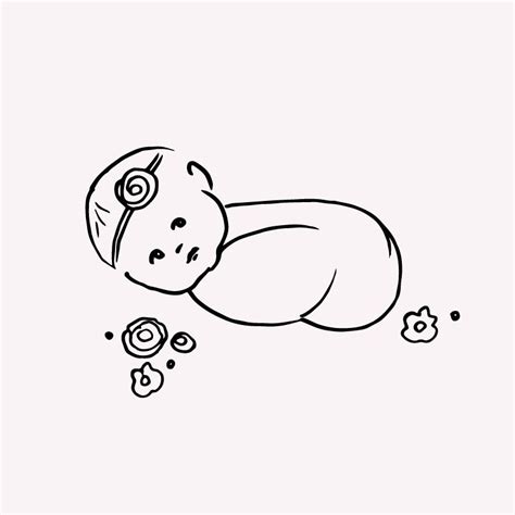 Newborn Baby Vector Clipart New Baby Twin Illustration Hand Drawn Line