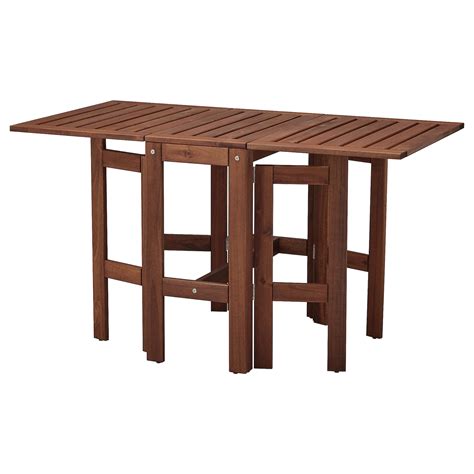 ÄPPLARÖ Table de jardin pliante  teinté brun, 34/83/131x70 cm  IKEA