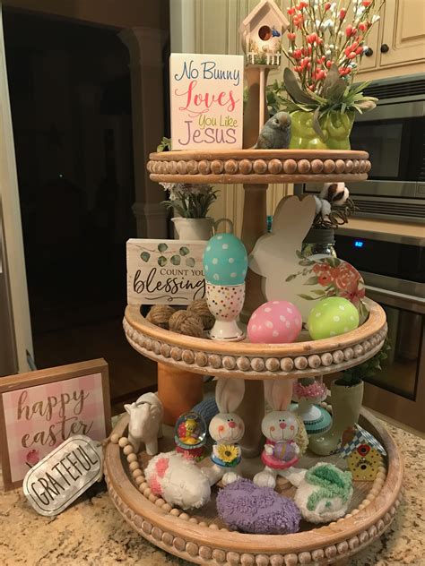 Loving My Easterspring Tiered Tray With Goodies From Hobby Lobby