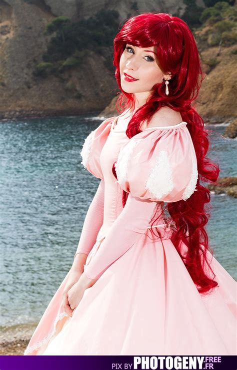 Ariel The Little Mermaid Disney Cosplay Costume Pink Dress