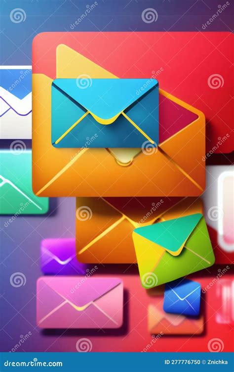 Trendy 3d Envelopes Symbolizing Emails Placed In A Balanced Composition Stock Illustration