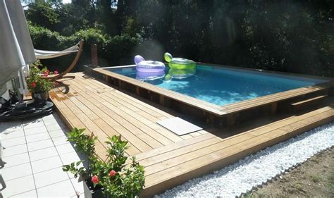 Les cascades peuvent être actionnées à l'aide d'une télécommande ou d'une simple vanne d'arrêt. Piscine Bois Rectangulaire LENNY Avec Plage Immergée ...