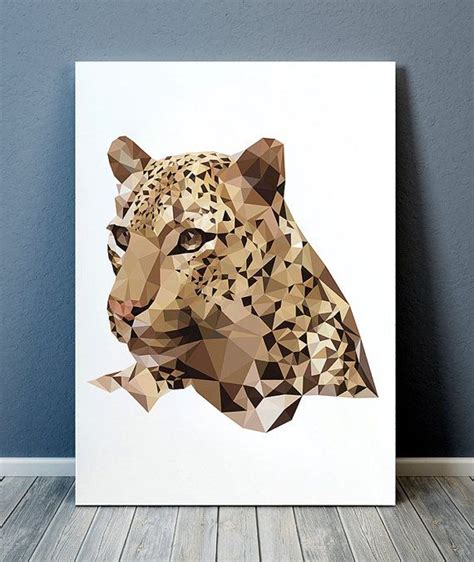 Animal Print Leopard Poster Wildlife Decor Geometric Print Toa220