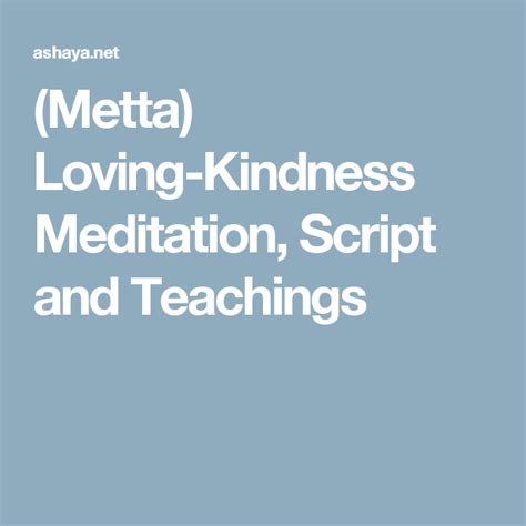 Metta Loving Kindness Meditation Script And Teachings Meditation