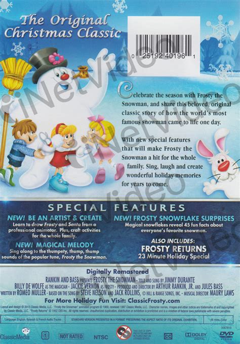 Frosty The Snowman 45th Anniversary Collectors Edition On Dvd Movie