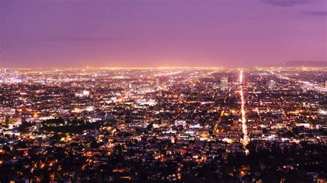 Los Angeles Usa Panorama Night City 4k Usa Panorama Los Angeles
