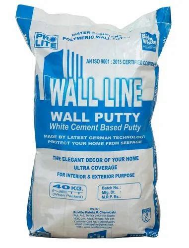 40 Kg Prolite Wall Putty White Cement Based At Rs 650bag In Kolkata