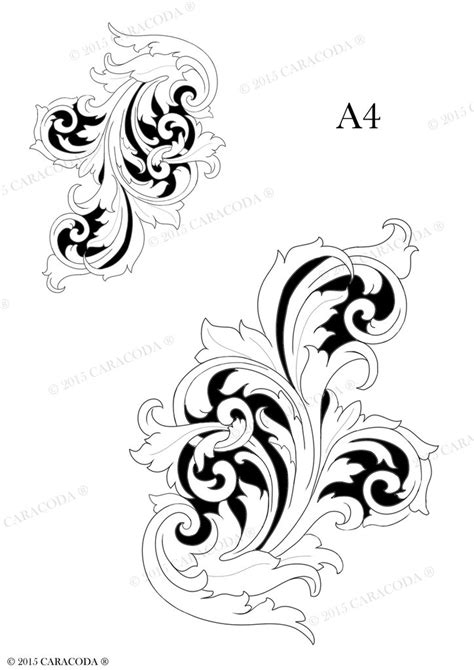 1 pcs carving letter seal for leather craft letters. Leathercraft tooling pattern Scroll A4 002 - Your Leathercraft School
