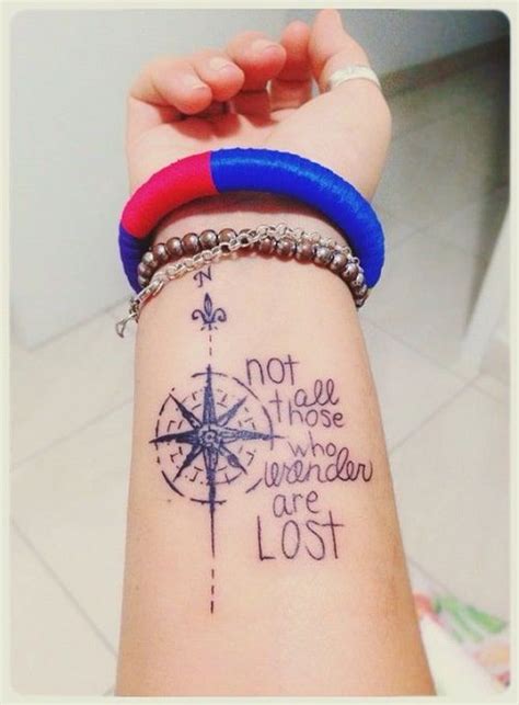 Quote For Wanderers With Compass Tattoo Gemini Tattoo 4 Tattoo Half