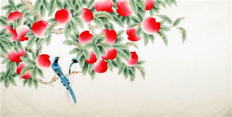 Chinese Peach Painting Peach 2340101 66cm X 130cm26〃 X 51〃