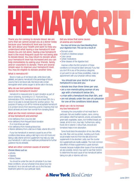 Understanding Low Hematocrit Levels And Anemia Causes Symptoms And