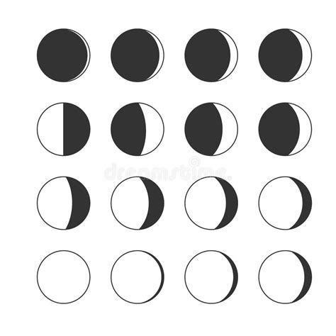 Collage Moon Phases Stock Illustrations 74 Collage Moon Phases Stock