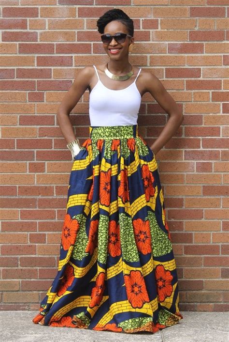 African Print Maxi Skirt Ankara Maxi Skirts African Clothings By