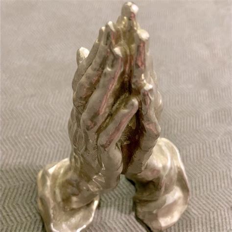 Accents Vintage Miniature Praying Hands Metal Statue Prayer Alter