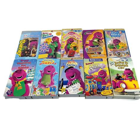 Barney Lot De 45 Cintas Vhs Y Dvds Purple Dinosaur Videos Baby Etsy