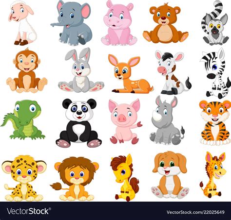 Cartoon Animals Collection Set Royalty Free Vector Image