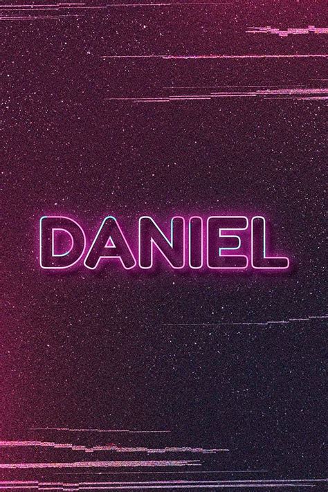 Daniel Word Art Vector Neon Typography Wan Ashley Name Neon
