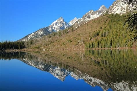 Rocky Mountains Mirrored In String Lake Grand Teton National Park