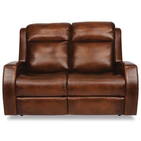 Flexsteel Latitudes Mustang Rustic Leather Power Reclining Loveseat