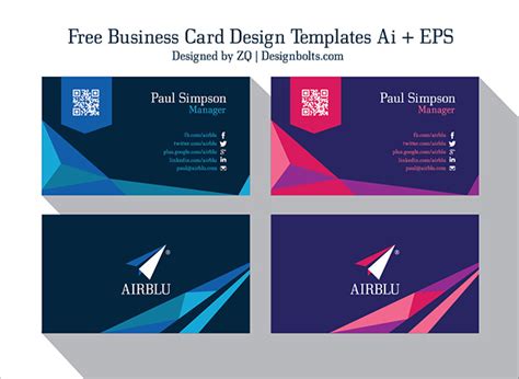 2 Free Professional Premium Business Card Design Templates