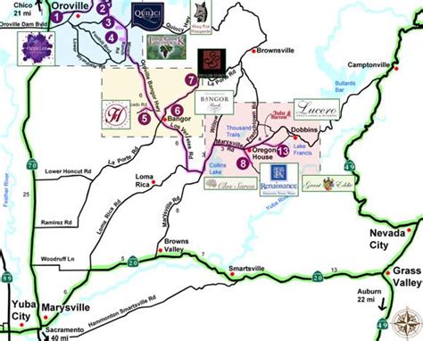 Wine Trail Map Winery Map Wine Trail Map