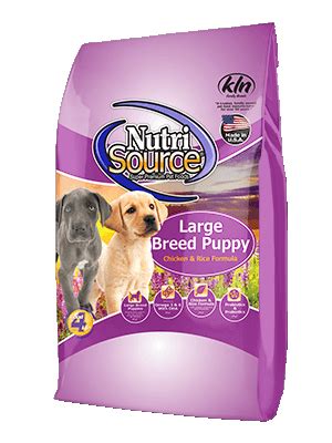 The food is formulated specifically for large breed puppies and carefully designed to simulate a dog's natural, ancestral diet. NutriSource Dry Dog Food - Chicken and Rice Large Breed ...