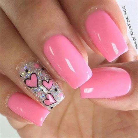 Pink Nail Art Cute Acrylic Nails Pink Nails Acrylic Art Heart Nail