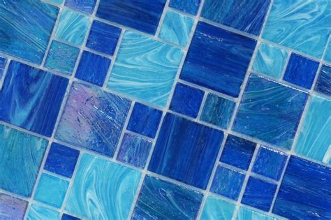 Shop For Aquatic Ocean Blue French Pattern Glass Tile At