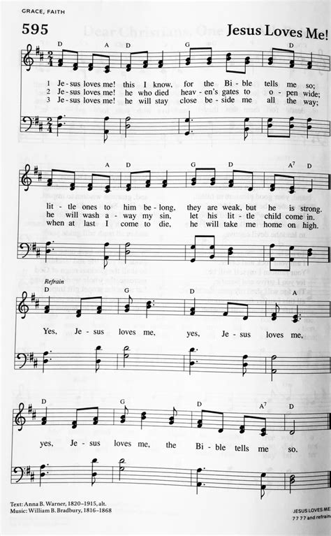 Hymn 595 Jesus Loves Me St Pauls Evangelical Lutheran Church