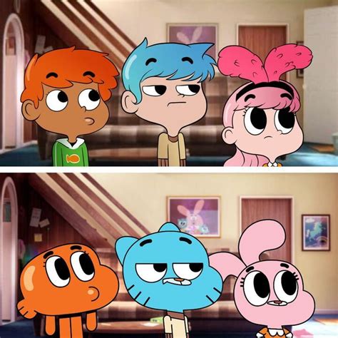 Darwin Gumball And Anais As Humans 🐡😸🐰👨‍👨‍👧⁣ ⁣ 🎨 Melshowdeviantart⁣ ⁣ Theamazingworld The