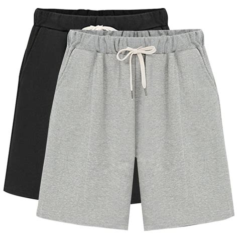 buy sobrisah women s casual short drawstring elastic waist soft knit jersey bermuda shorts with