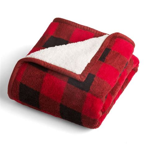 Buy Better Homes And Gardens Printed Sherpa To Sherpa Red Buffalo Plaid