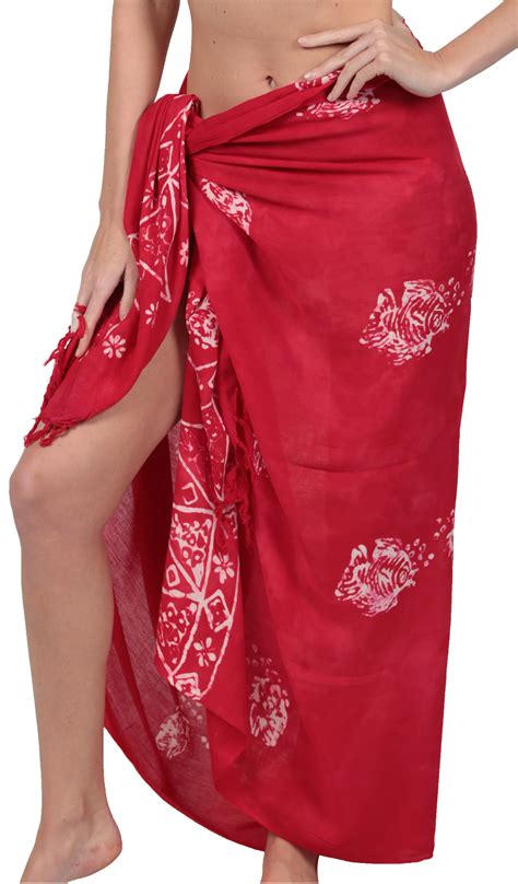 Ingear Long Batik Print Sarong Womens Swimsuit Wrap Cover Up Pareo Multi Choise Skirt Dress