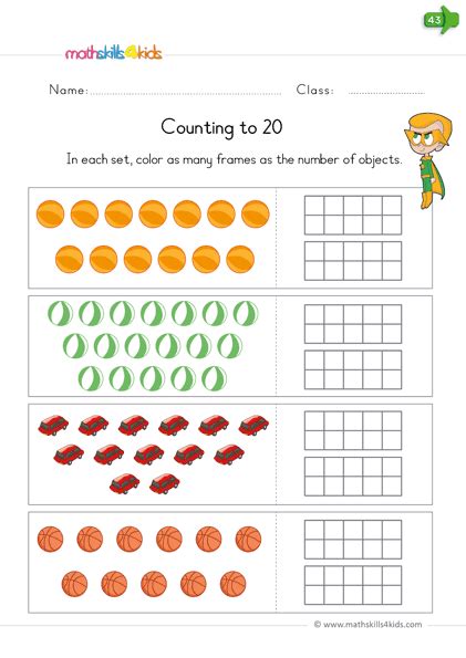 Counting To 20 Worksheets Pdf For Kindergarten Free Download