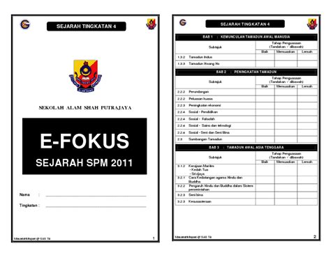 Calon wajib menduduki semua kertas peperiksaan bagi mata panduan / teknik menjawab sejarah kertas 3 spm (tingkatan 4, 5). :: Fokus Sejarah Tingkatan 4 :: | SEJARAH