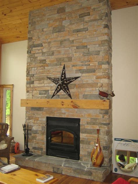 Consider rough stone for a rustic look or smoother stone for a more traditional feel. Fireplace veneered with Cultured Stone Aspen Country ...