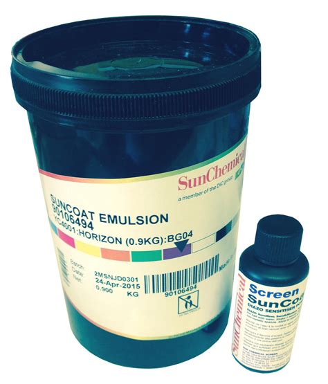 Emulsion, in physical chemistry, mixture of two or more liquids in which one is present as droplets, of microscopic or ultramicroscopic size, distributed throughout the other. Diazo emulsion for screen printing Coatazol 4001