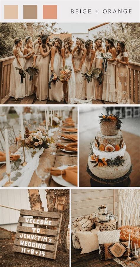 Neutral Fall Beige And Orange Wedding Colors Colors For Wedding
