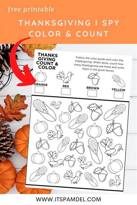 Free Printable Thanksgiving I Spy Count And Color