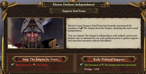 Emperor Karl Franz Has Brazenly Announced The Secession Of The Empire