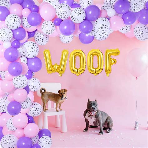 Buy Dog Theme Party Balloon Garland Arch Kit For Girls Woof Paw Print