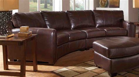 Curved Leather Sectional Sofa Home Furniture Design