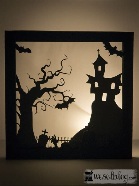 Schablone zum laserschneiden eines tunnels aus sperrholz 3 mm. 3D Papierbild - Halloween-Edition | Halloween ideen, Basteln und Plotten