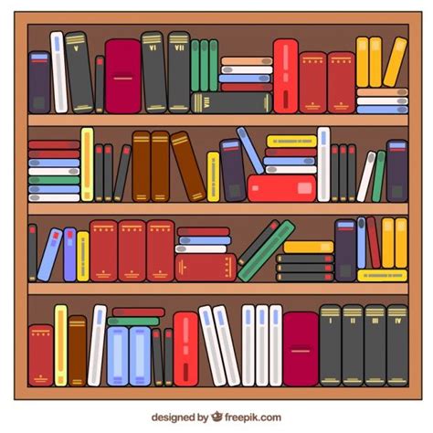 Free Vector Hand Drawn Shelves Full Books Library Bookshelves How